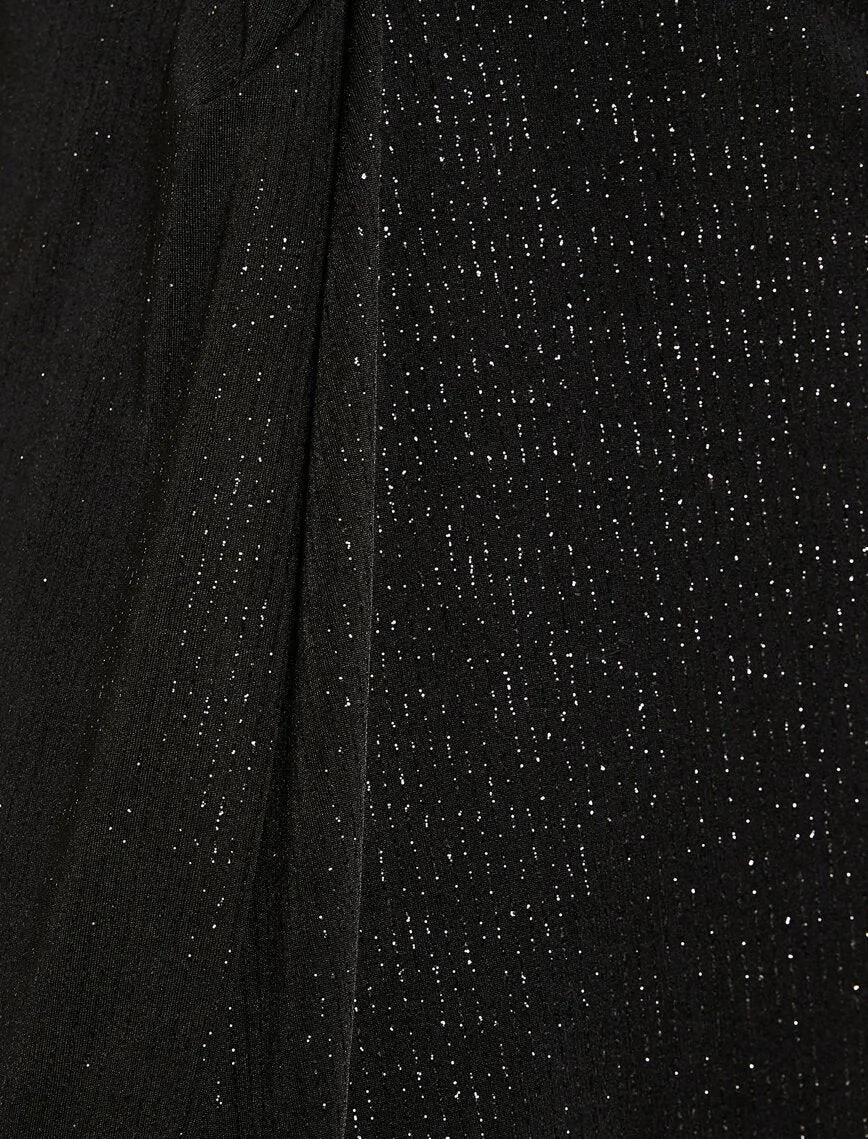 11901 Black Slit Detailed Maxi Skirt
