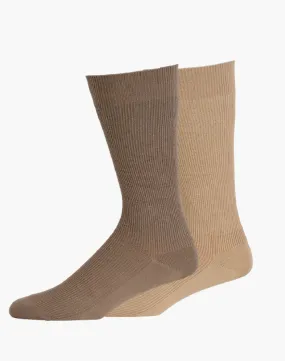 2PK RIBBED EVERYDAY CREW - TAUPE/BEIGE