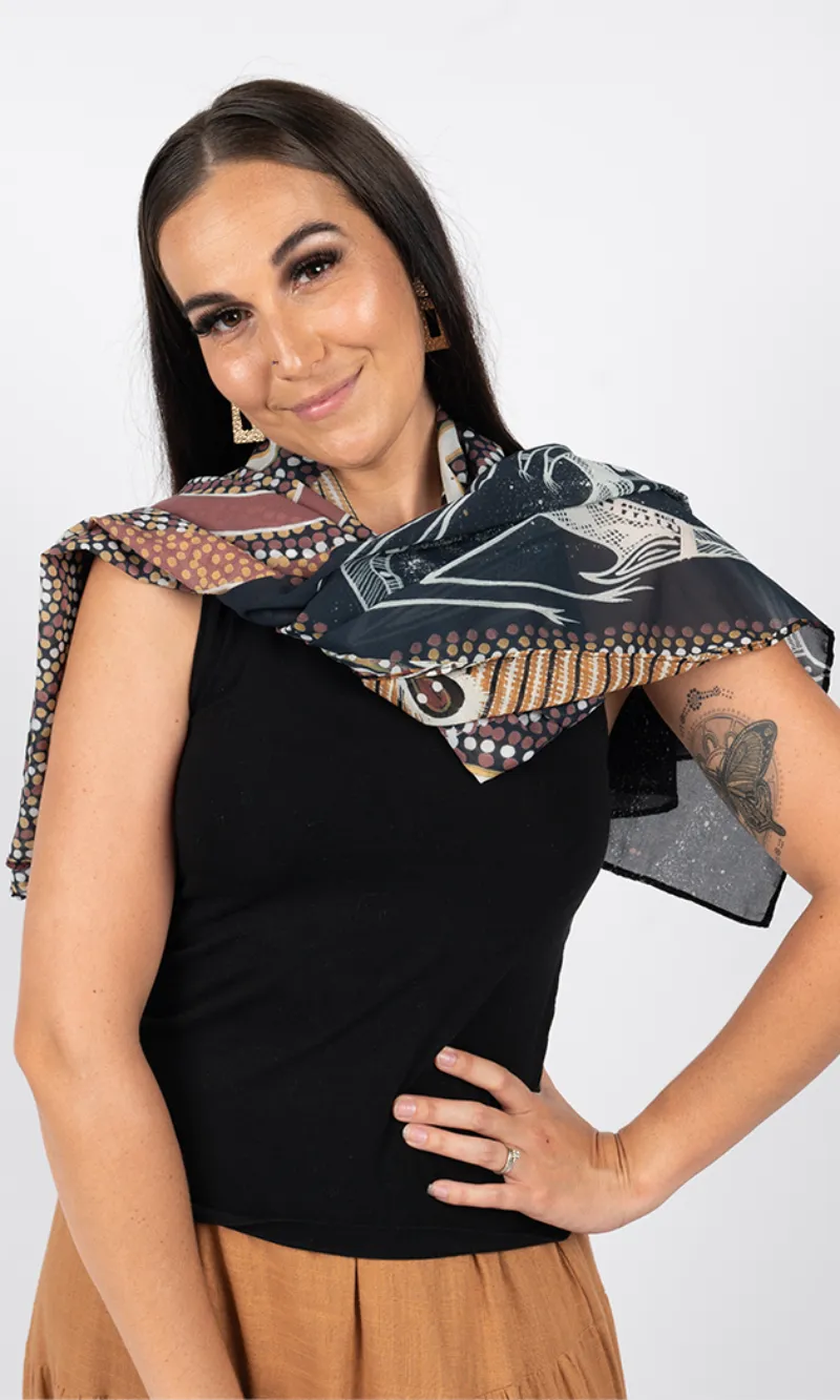 Aboriginal Art Scarf Respecting our Elders