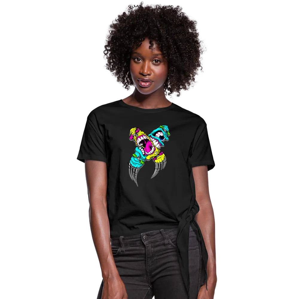 Abstract Monsters Women's Knotted T-Shirt