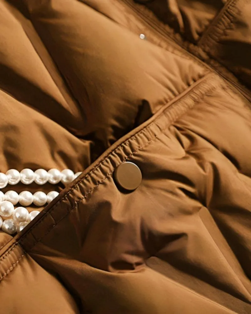 Adele | Cozy Chic Quilted Long Winter Coat with Stand Collar