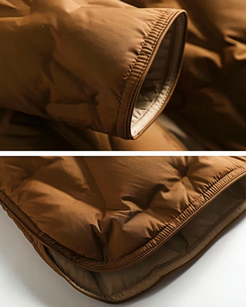 Adele | Cozy Chic Quilted Long Winter Coat with Stand Collar