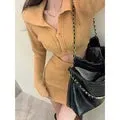 Aiertu BACK TO SCHOOL OUTFIT Knitted 2 Piece Dress Set Dress Women Autumn Casual Long Sleeve Korean Style Sweater Suit Office Lady Elegant Y2k Chic Sets
