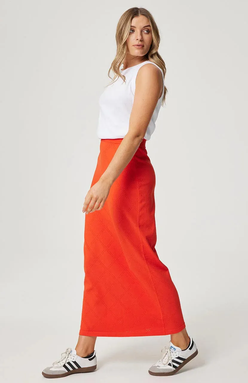 CARTEL AND WILLOW Sammie Knit Skirt Sangria Knit