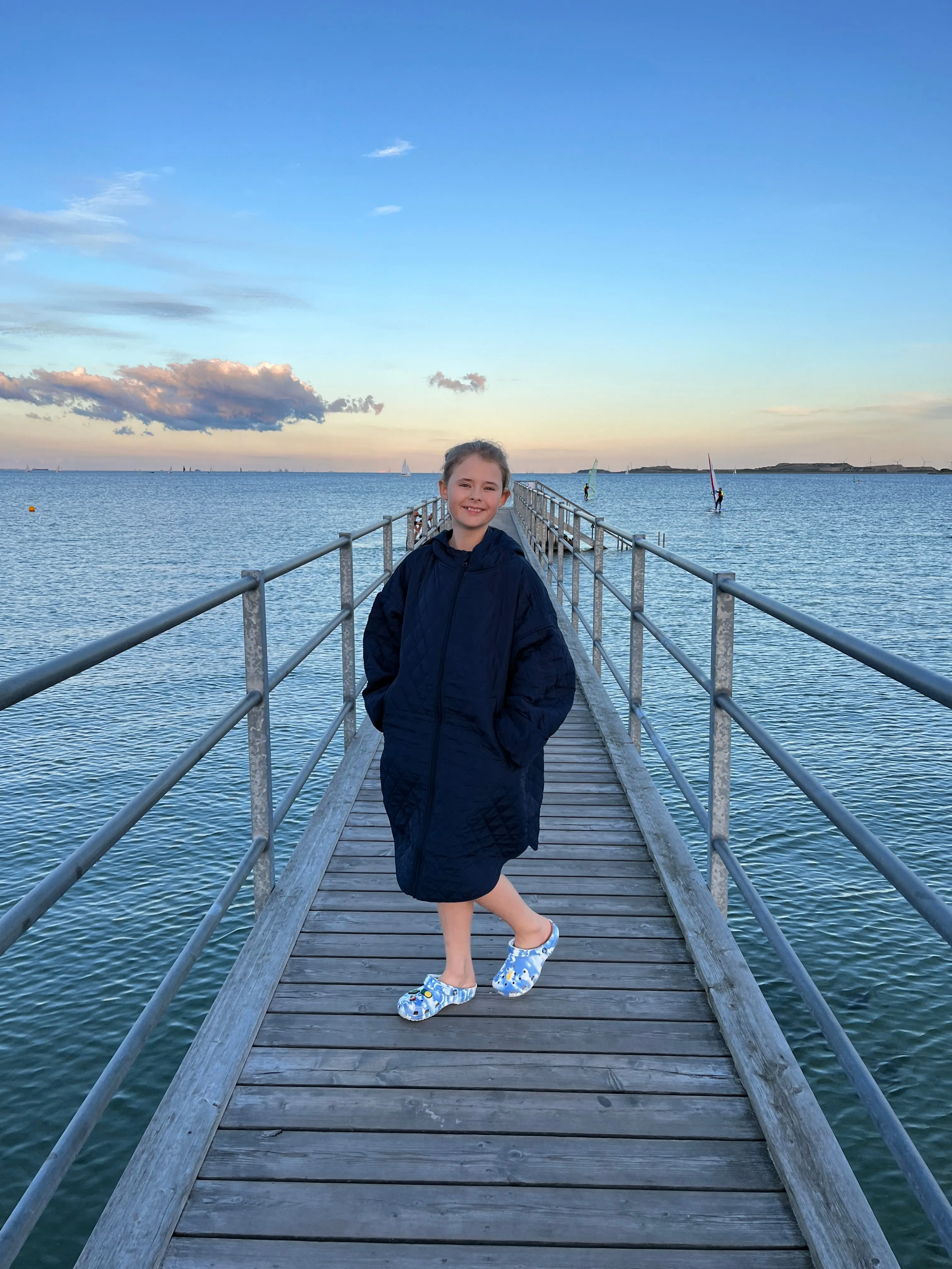 Changing robe NORDBAEK Easy Lagoon str. 1 - vindtæt skiftekåbe med 100% oeko-tex bomuld - Navy