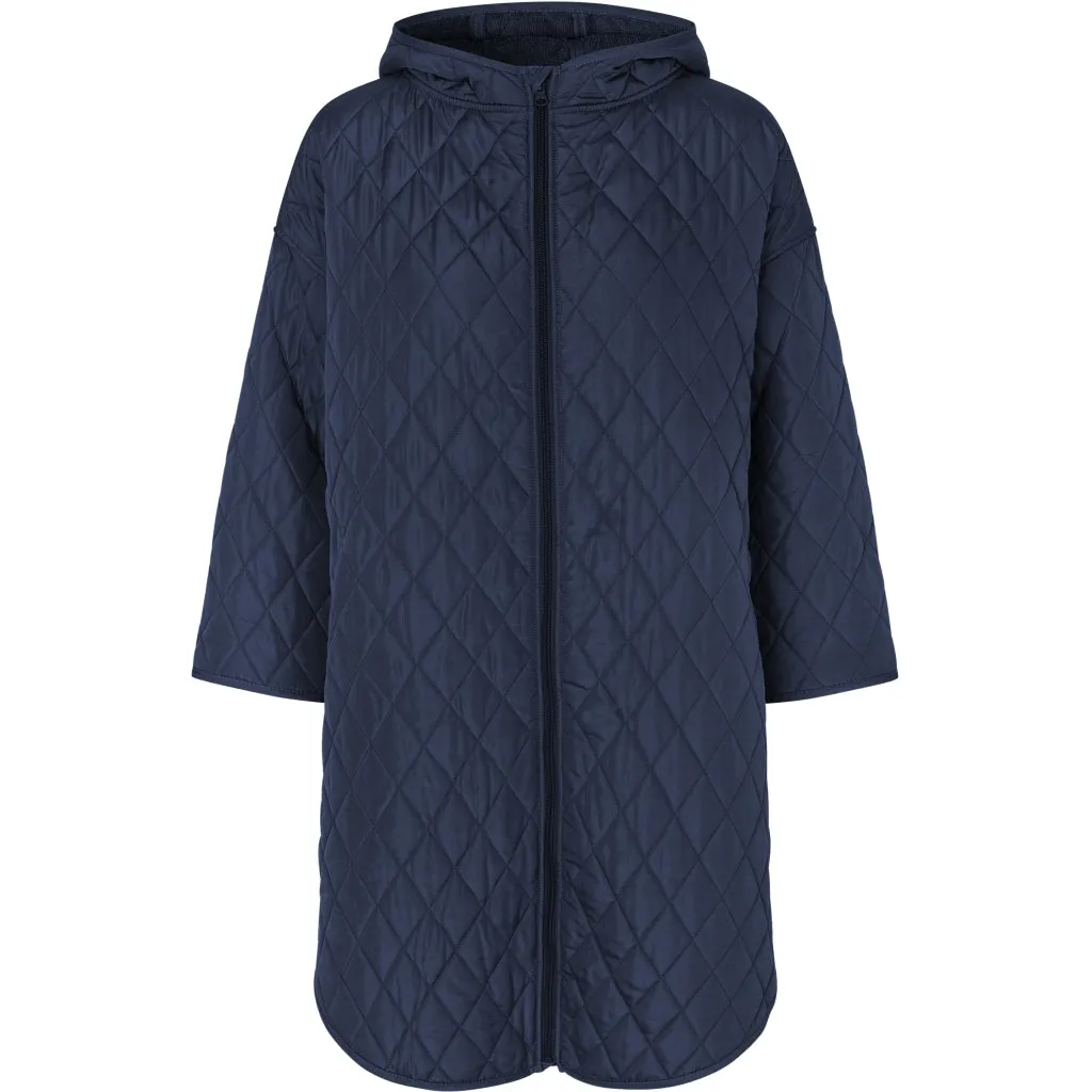 Changing robe NORDBAEK Lazy Pool str. 1 - vindtæt skiftekåbe med 100% genanvendt fleece - Navy