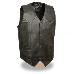 ELL5310 Men's Classic Snap Front Biker Vest