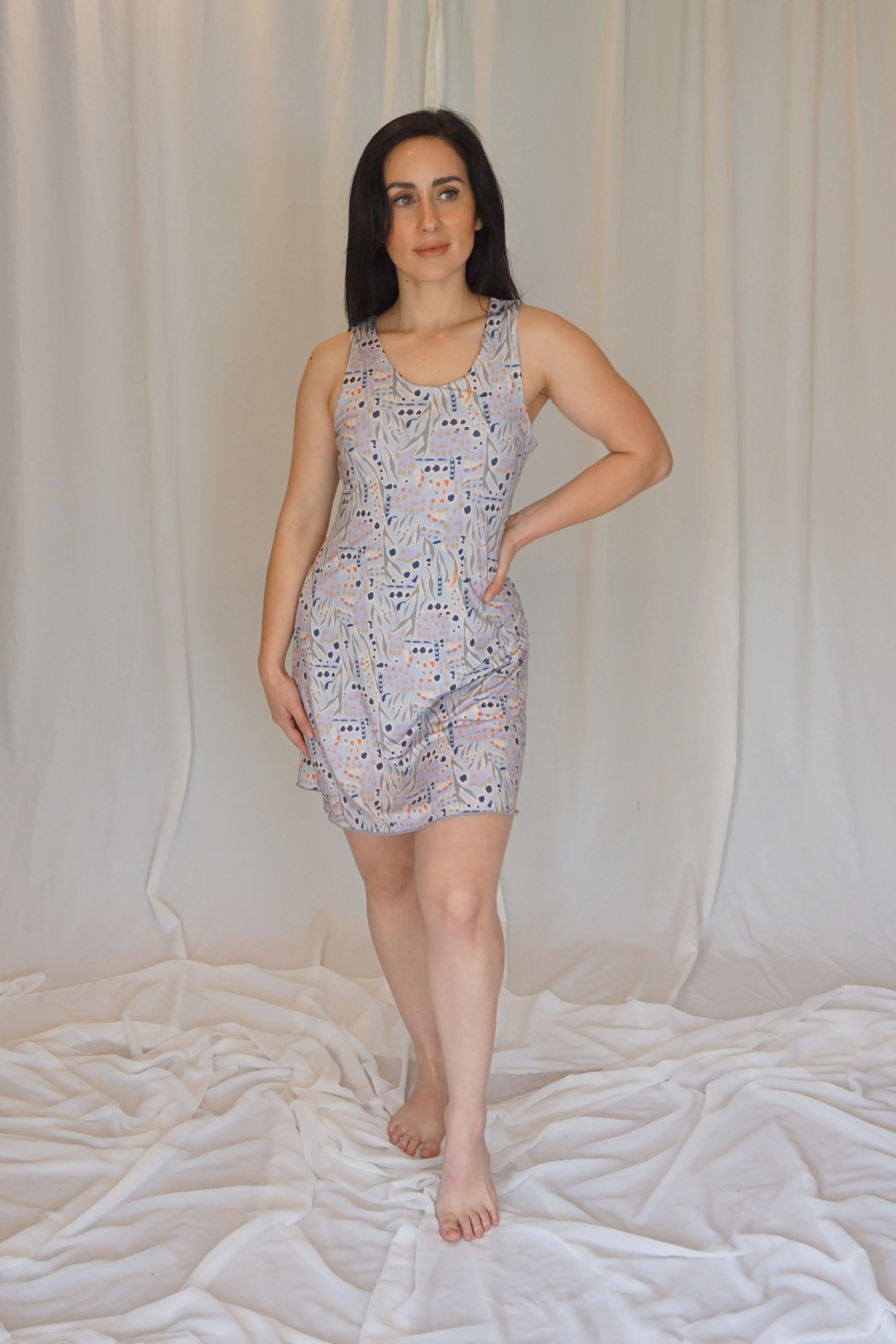 Gray Desert Bloom Activity Dress II w/ Built-In Shorts