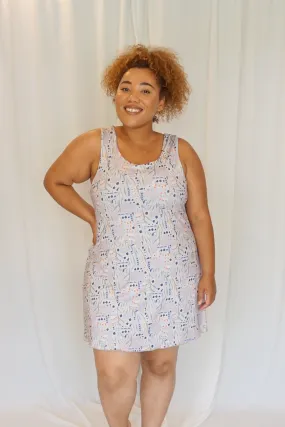 Gray Desert Bloom Activity Dress II w/ Built-In Shorts