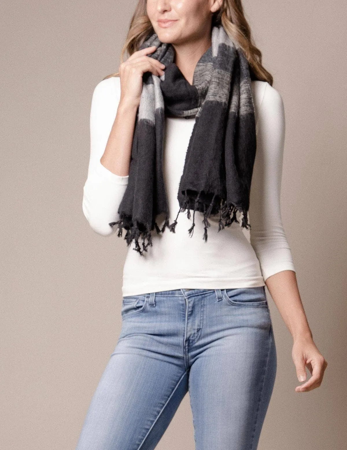 Himalayan Yak Wool Wrap - Stone