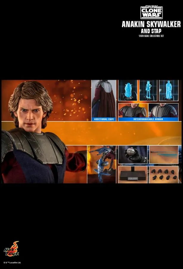 Hot Toys Star Wars: The Clone Wars - Anakin & STAP 1:6 Scale 12" Action Figure Set