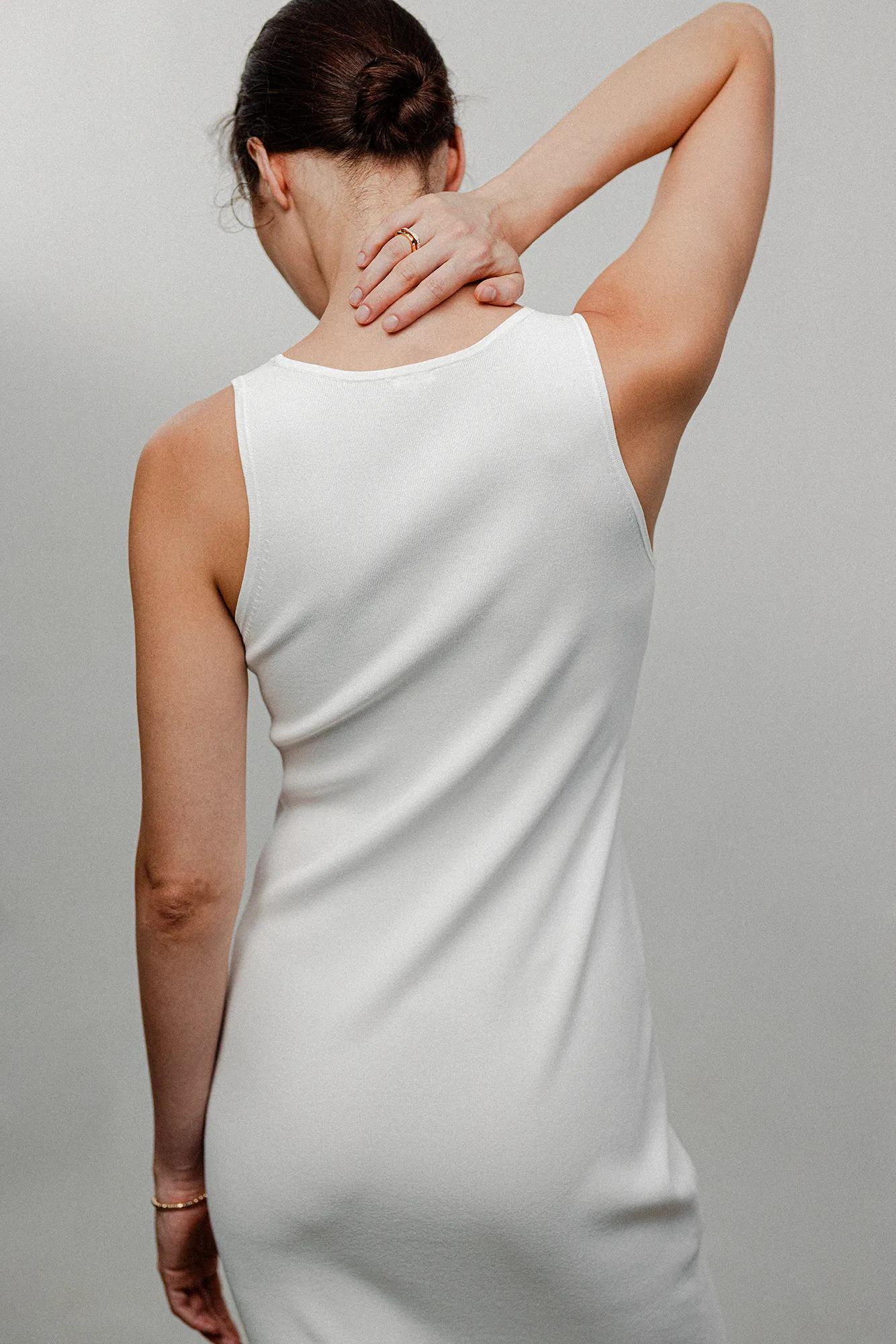 KEAN jersey knit dress (White)