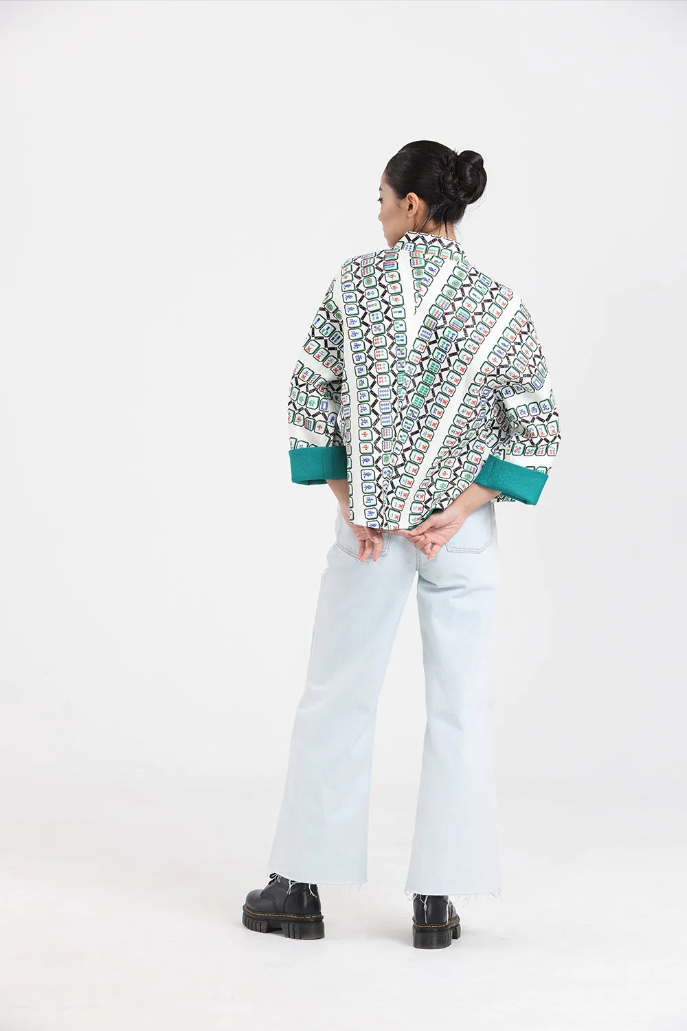 MAHJONG Reversible Oriental Jacket (Beige / Green)