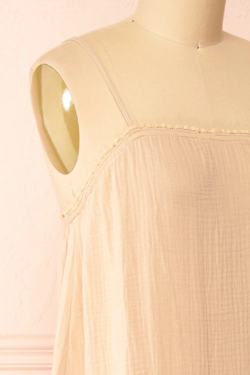 Marinet Beige | Long Loose-Fitted Dress
