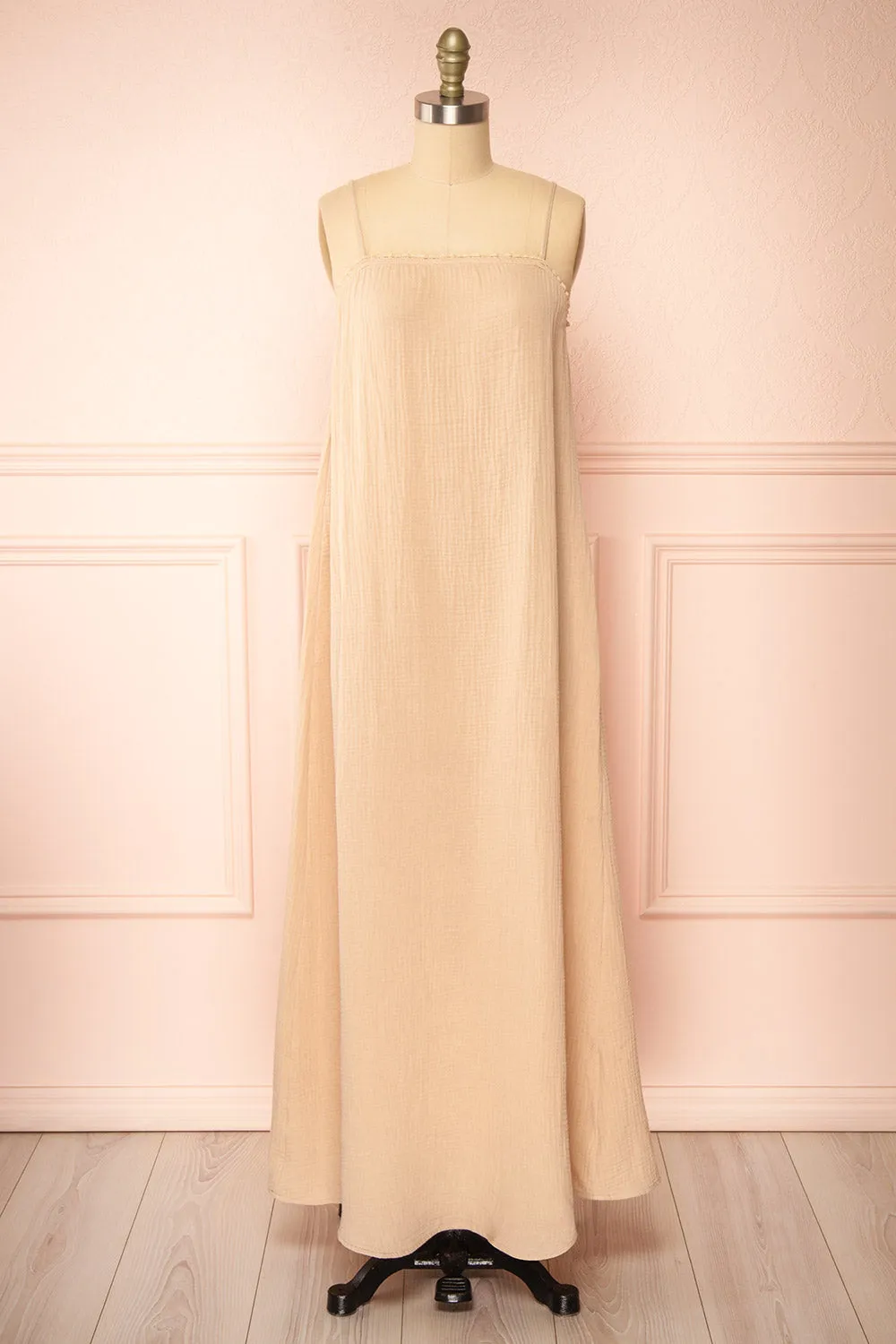 Marinet Beige | Long Loose-Fitted Dress
