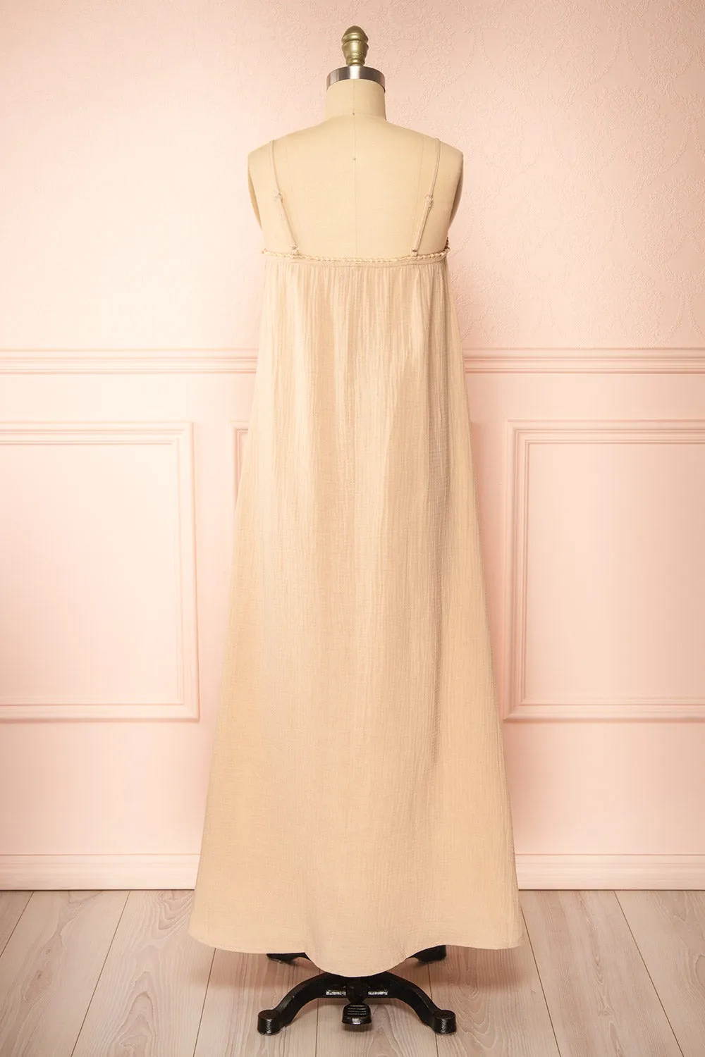 Marinet Beige | Long Loose-Fitted Dress