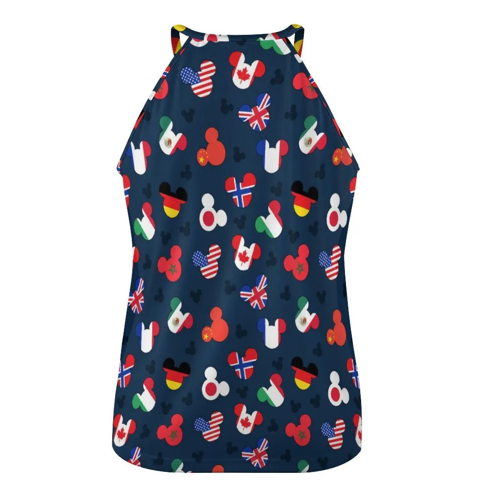 Mickey Flags Women's Round-Neck Vest Tank Top