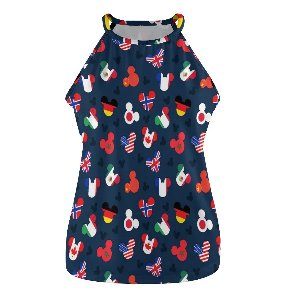 Mickey Flags Women's Round-Neck Vest Tank Top
