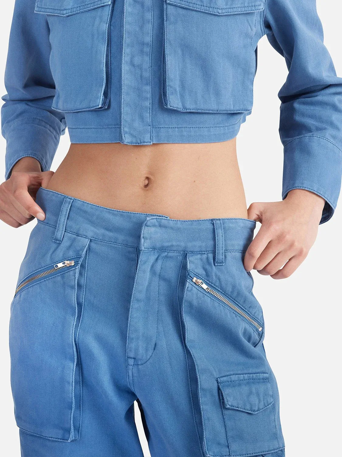 Monica Denim Cargo Pant Dazzling Blue