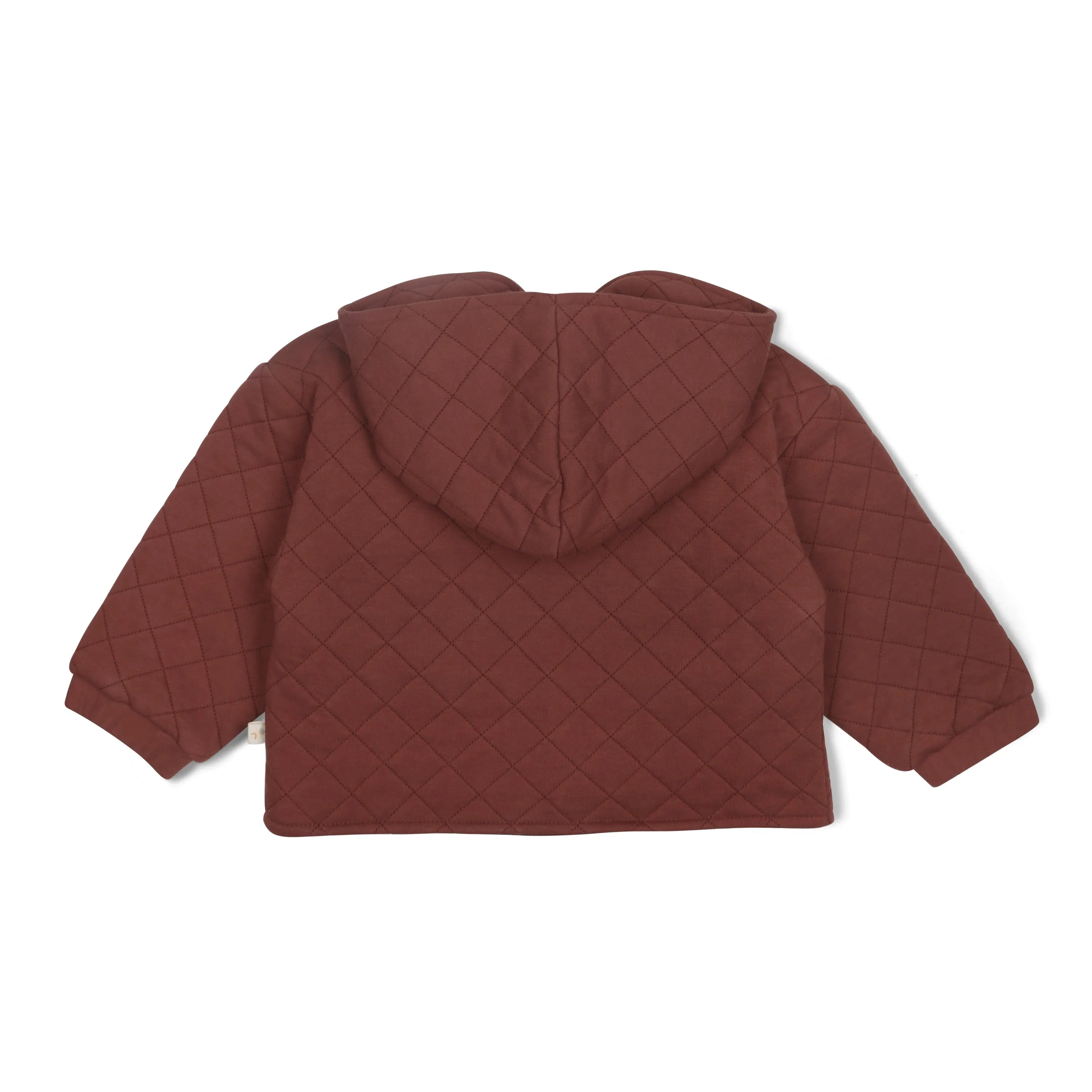 Organic Quilted Hooded Jacket | Plum