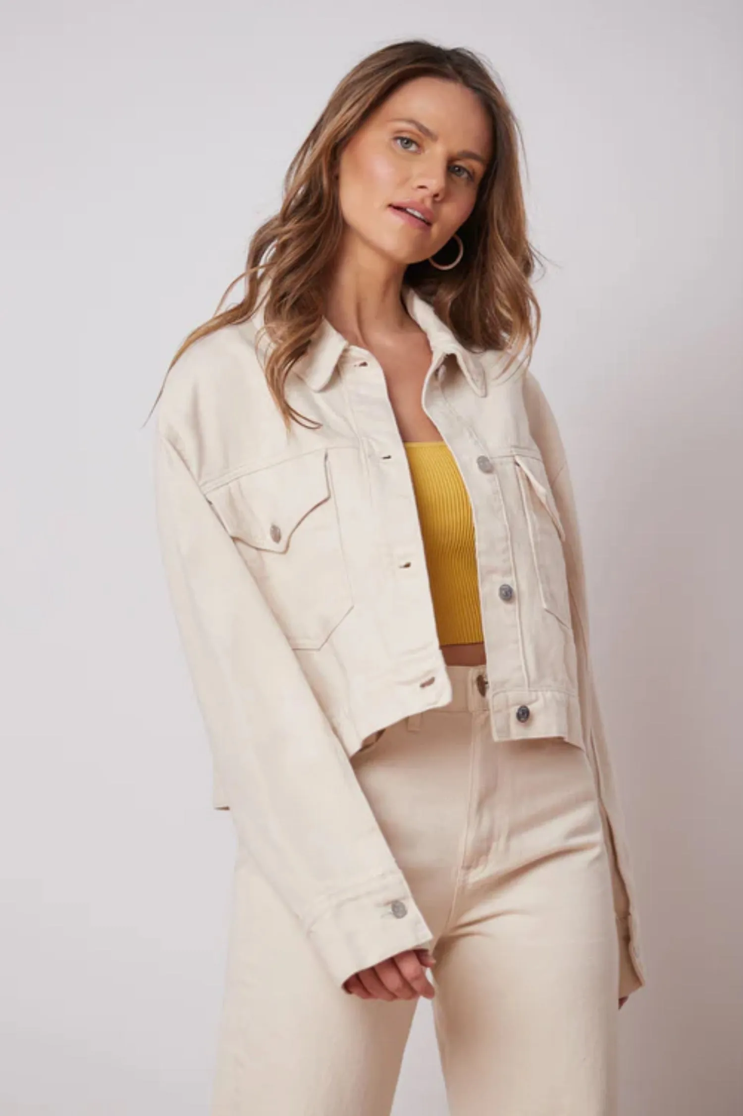Oversized Off-White Denim Jacket