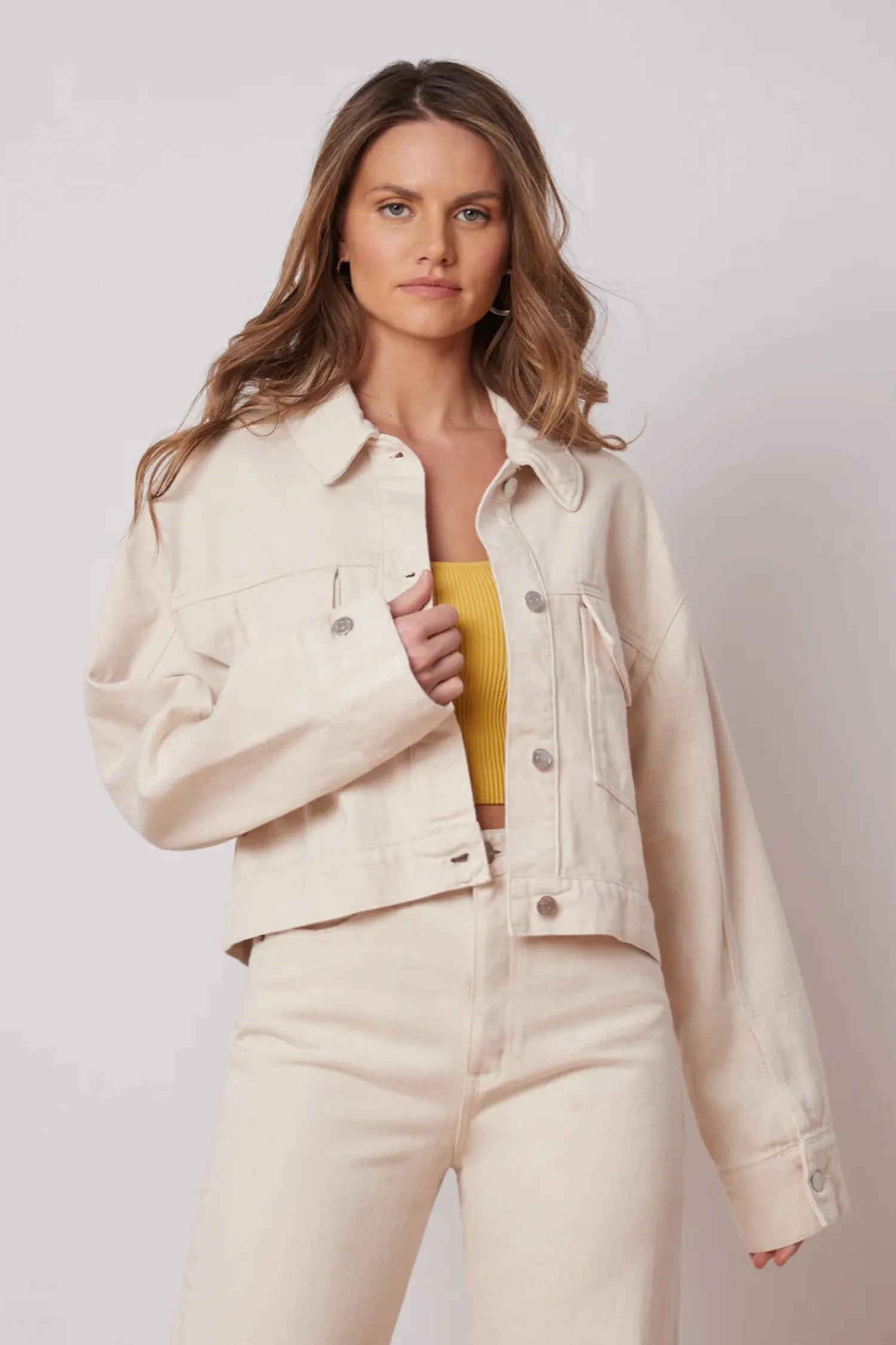Oversized Off-White Denim Jacket