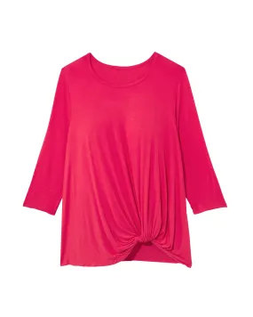 Ryan Long Sleeve Side Twist Top | Pink