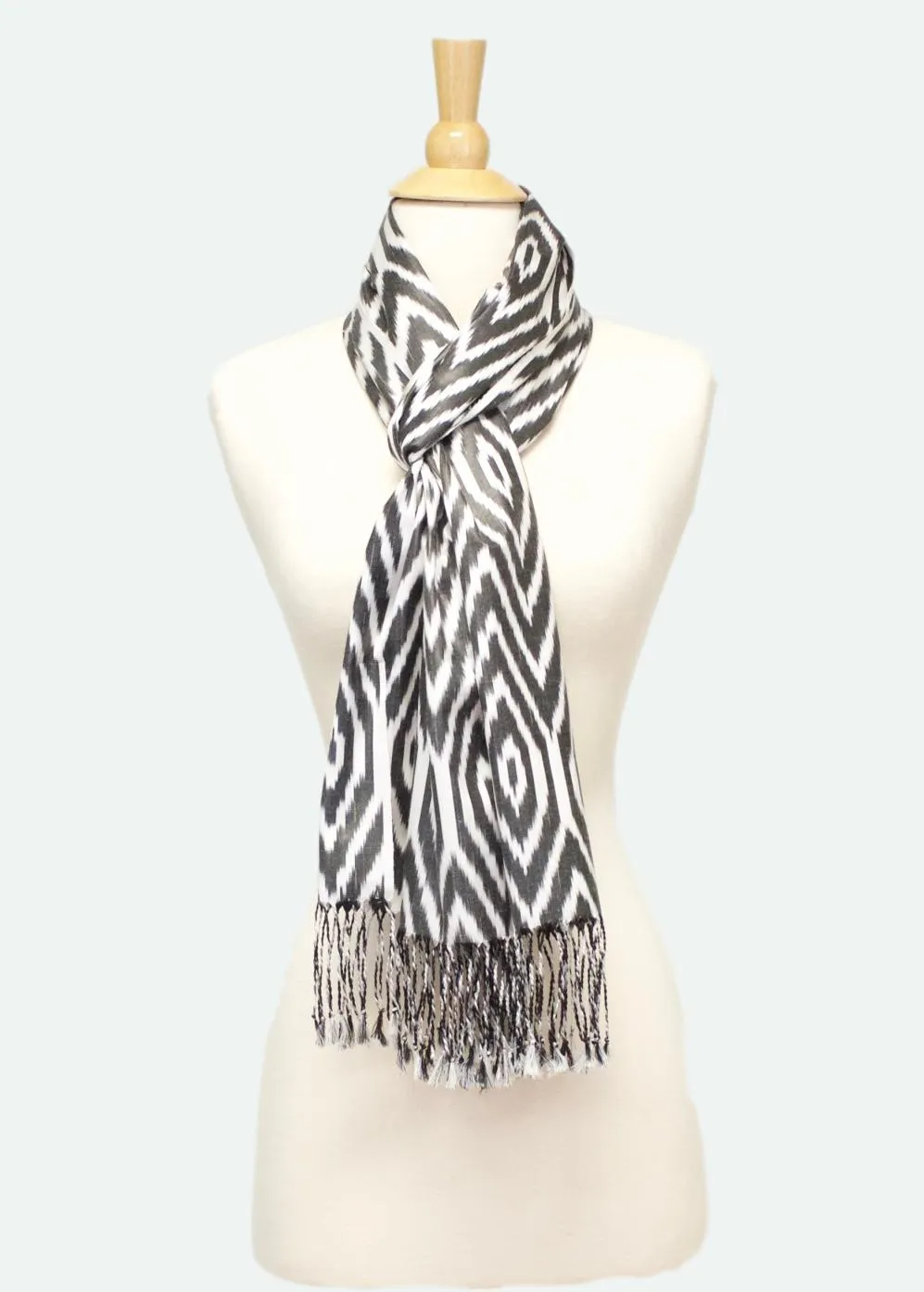 Rye Silk Ikat Scarf