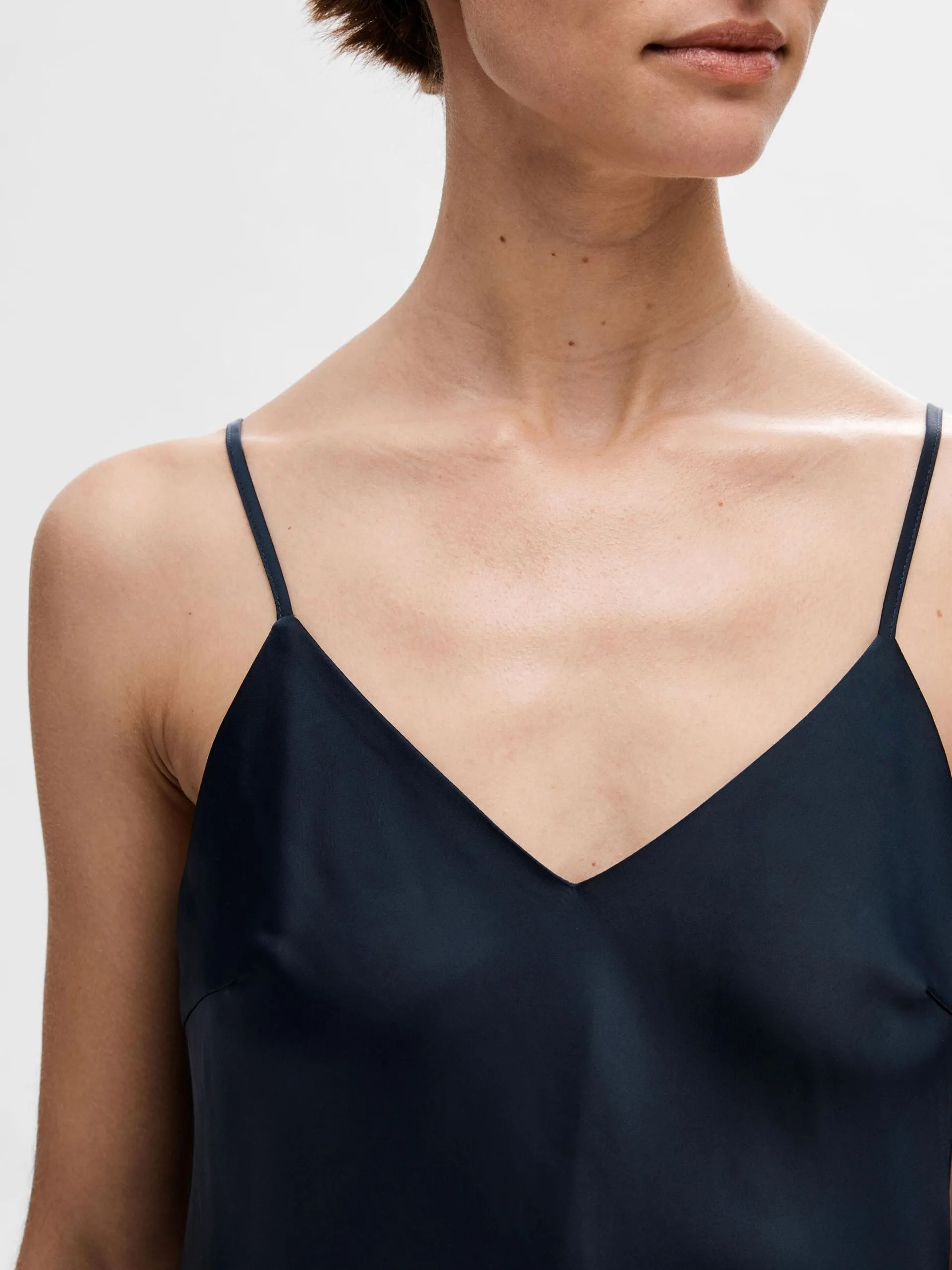 Selected Femme Satin Maxi Dress Dark Sapphire