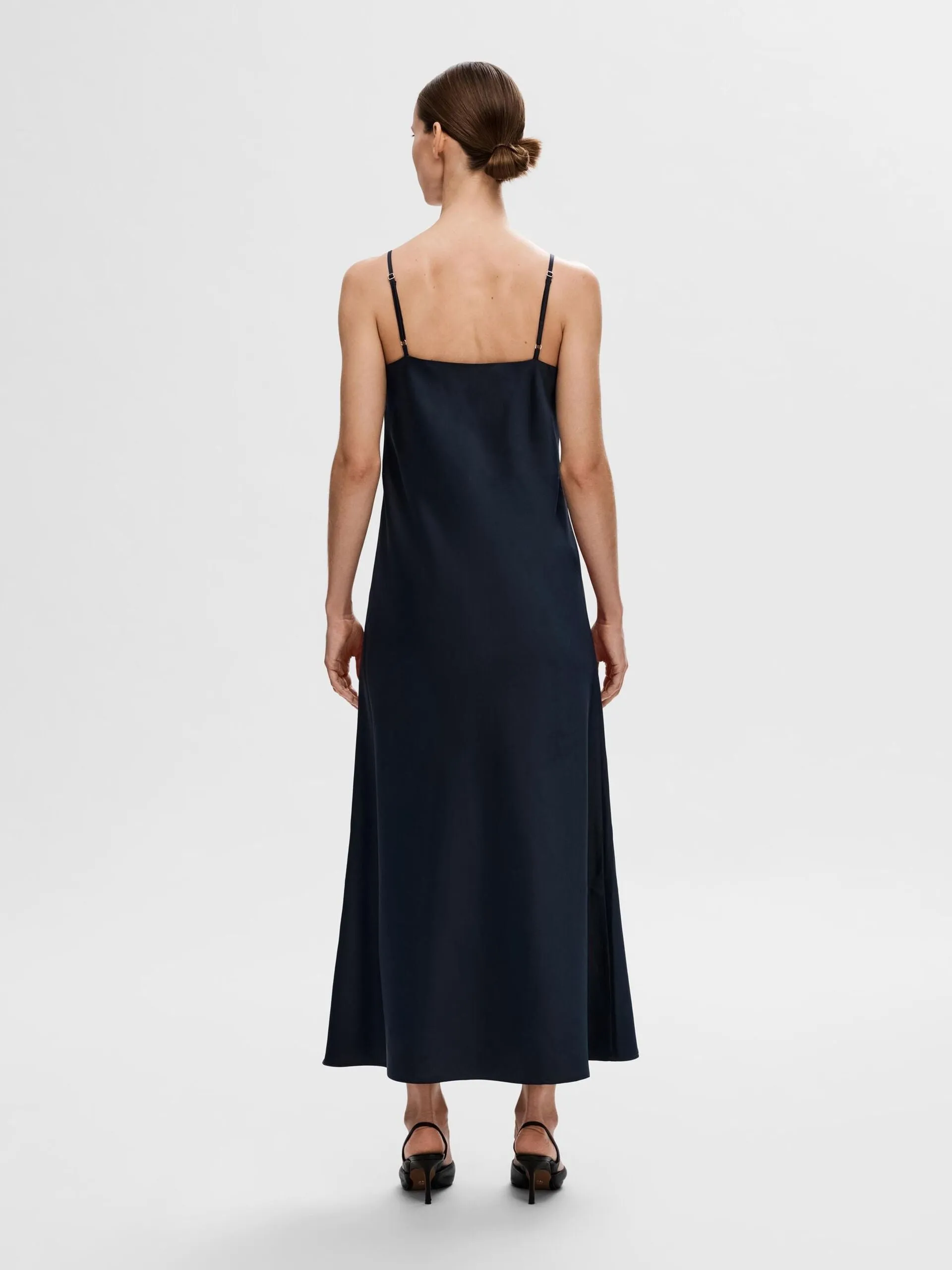 Selected Femme Satin Maxi Dress Dark Sapphire