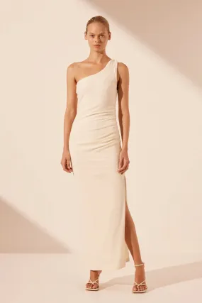 SHONA JOY - Beau Asymmetrical Twist Maxi Dress - Rice