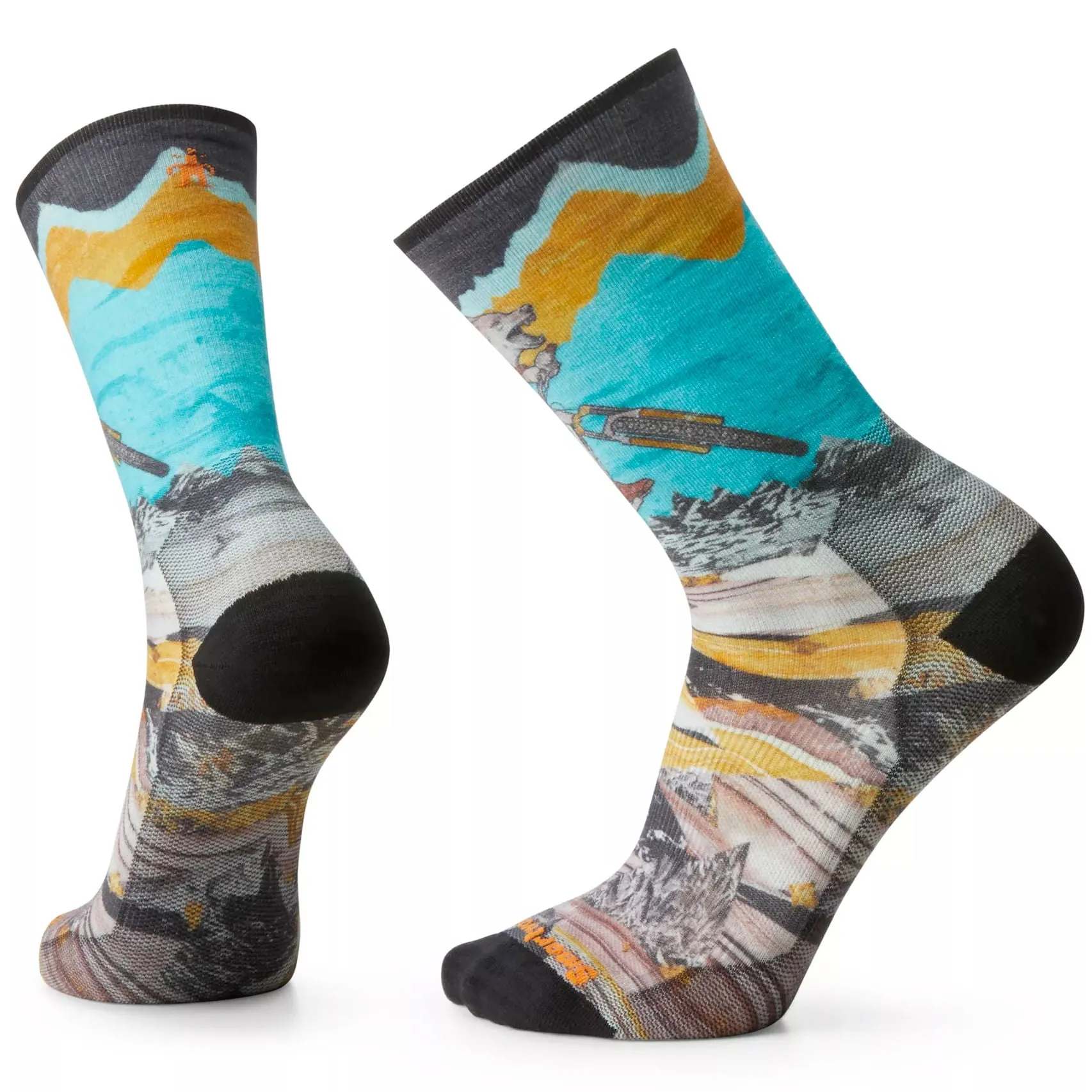 Smartwool Bike Zero Cushion Wolf Print Crew Socks
