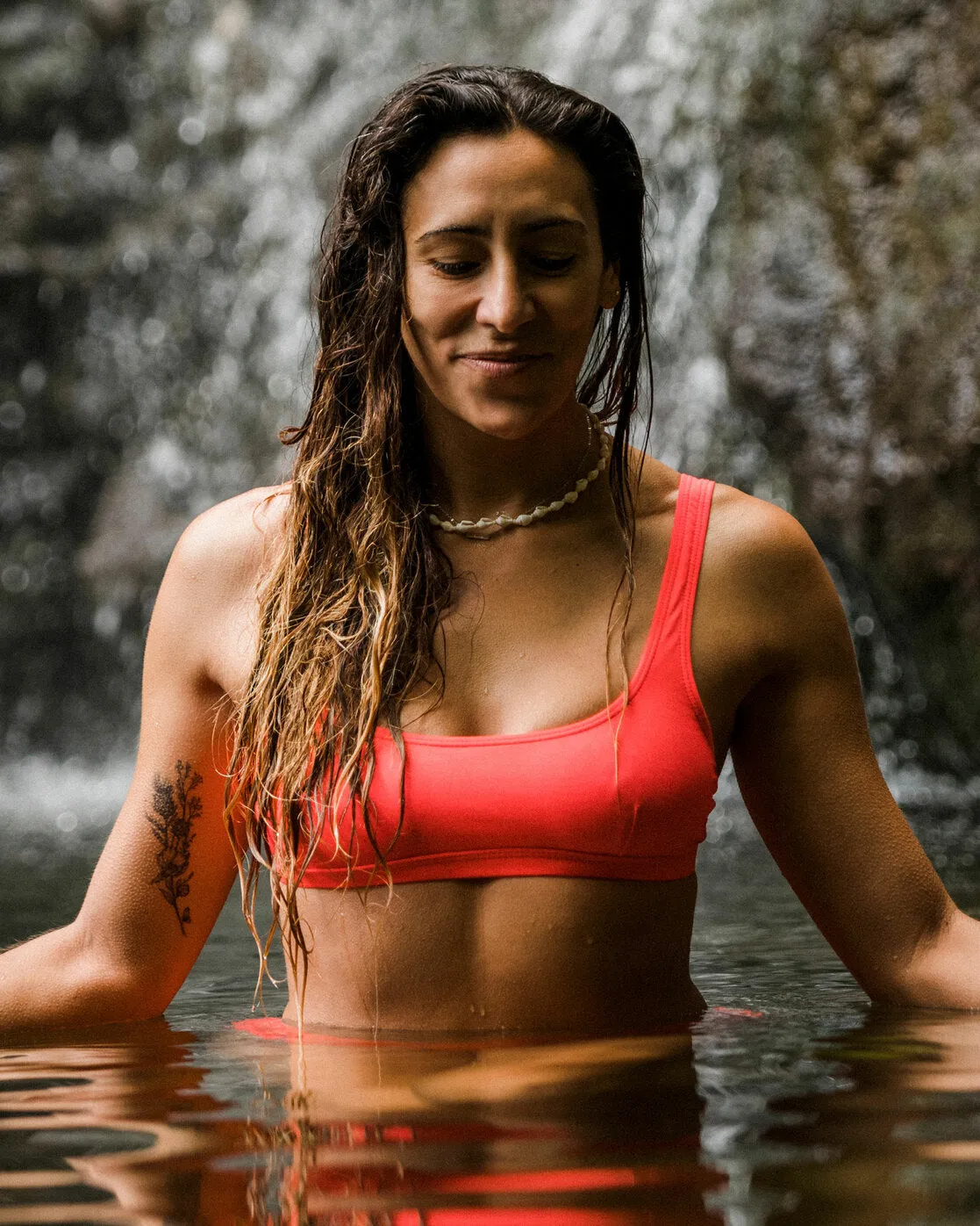 Sol Searcher Tank Bikini Top - Coral Dream