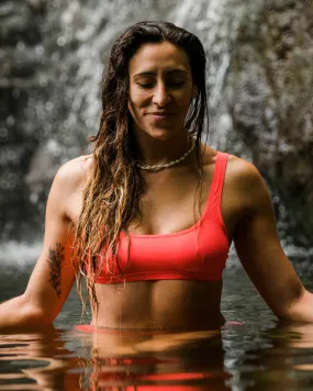 Sol Searcher Tank Bikini Top - Coral Dream