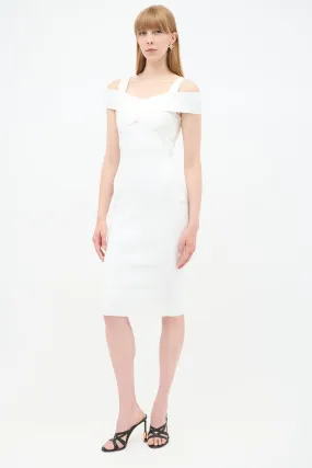 White Ribbed Knit Dress